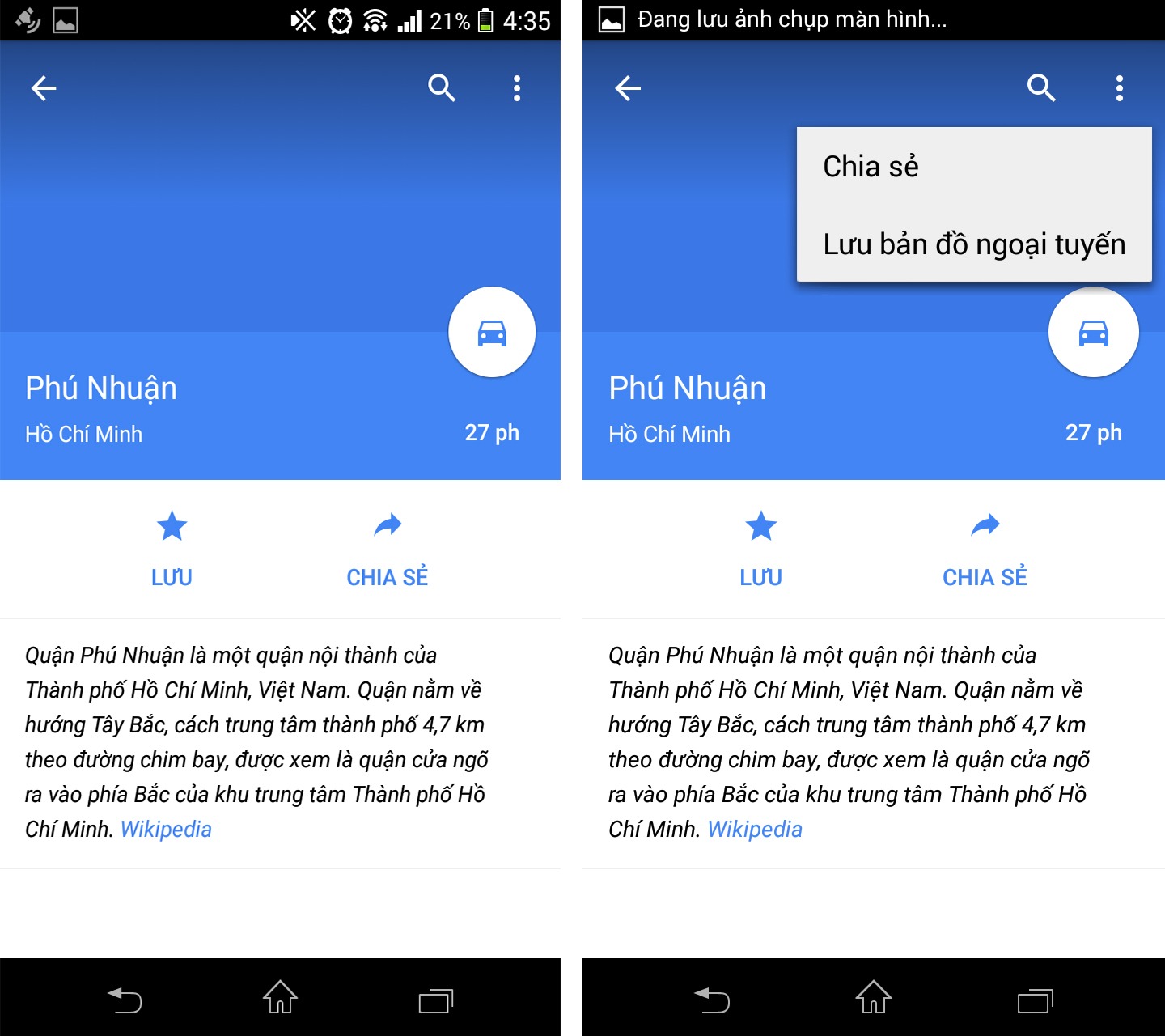 Hướng dẫn lưu bản đồ Google Map offline sử dụng khi không có Internet