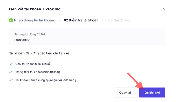 Liên kết tài khoản TikTok cá nhân với TikTok Shop