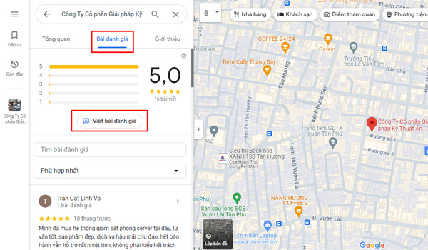 Cách thêm đánh giá (review) trên Google Maps