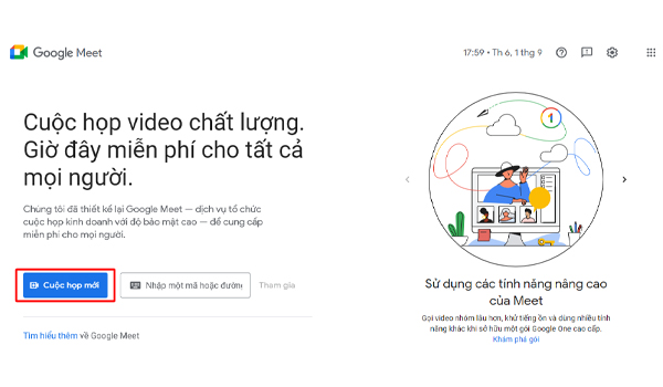 Google Meet Là Gì? Cách Cài Đặt, Sử Dụng Trên Điện Thoại, Máy Tính Đơn Giản 19 Tạo cuộc họp mới trên Google Meet với máy tính