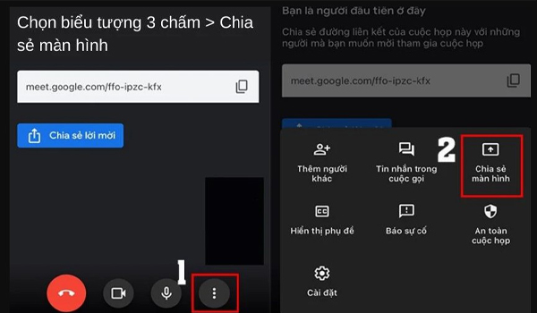 Google Meet Là Gì? Cách Cài Đặt, Sử Dụng Trên Điện Thoại, Máy Tính Đơn Giản 22 Chia sẻ màn hình Google Meet bằng điện thoại
