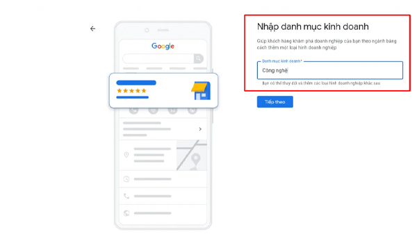 Nhập danh mục kinh doanh của doanh nghiệp