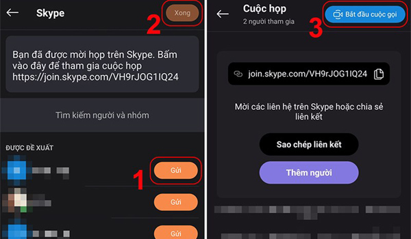 Tạo cuộc họp trên điện thoại