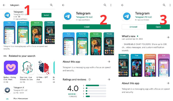 Telegram Là Gì? Những Tính Năng Nổi Bật Khi Sử Dụng Ứng Dụng Telegram 19 Tải ứng dụng Telegram trên điện thoại sử dụng hệ điều hành Android