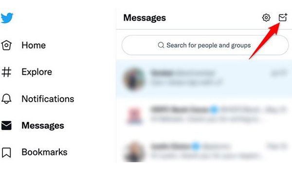 Gửi tin nhắn trên ứng dụng Twitter