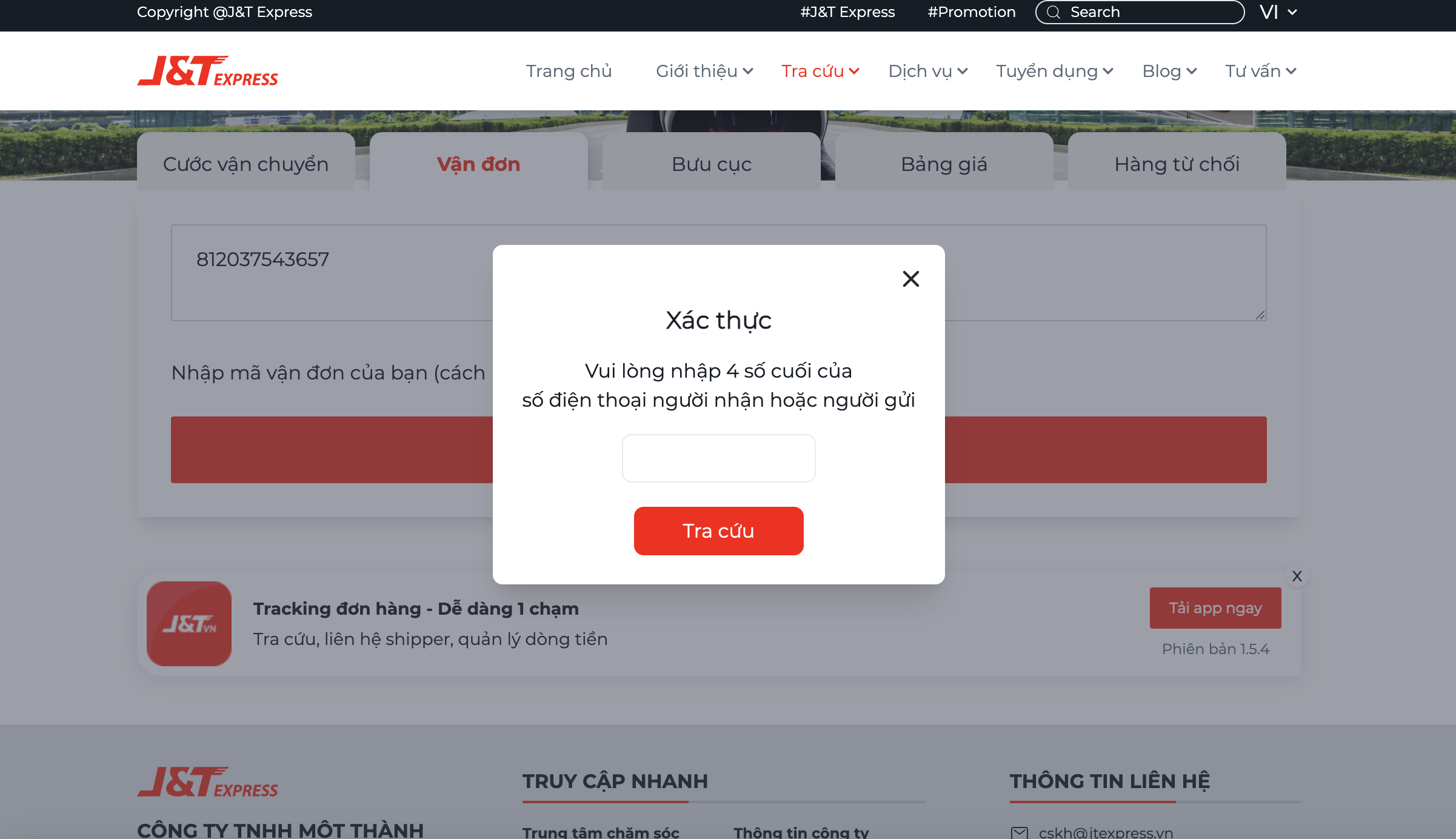 huong dan tra cuu van don jt2