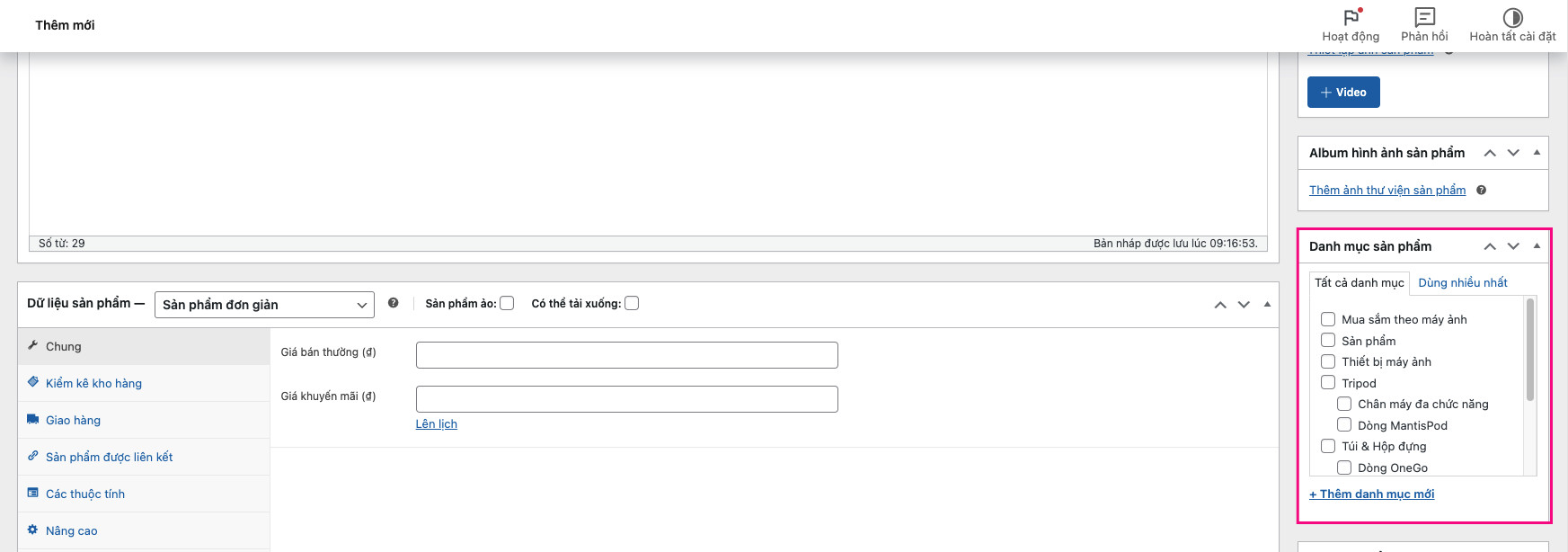 Hướng dẫn đăng sản phẩm mới lên Website WordPressHướng dẫn đăng sản phẩm mới lên Website WordPress